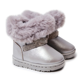 Botas de neve infantil Hollee prata com zircônia cúbica