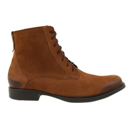 Olivier Botas de couro de inverno masculinas 7006 KB marrom castanho