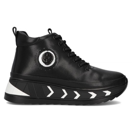 Filippo DBT4214/24 Bk Wh botas plataforma de couro, pretas