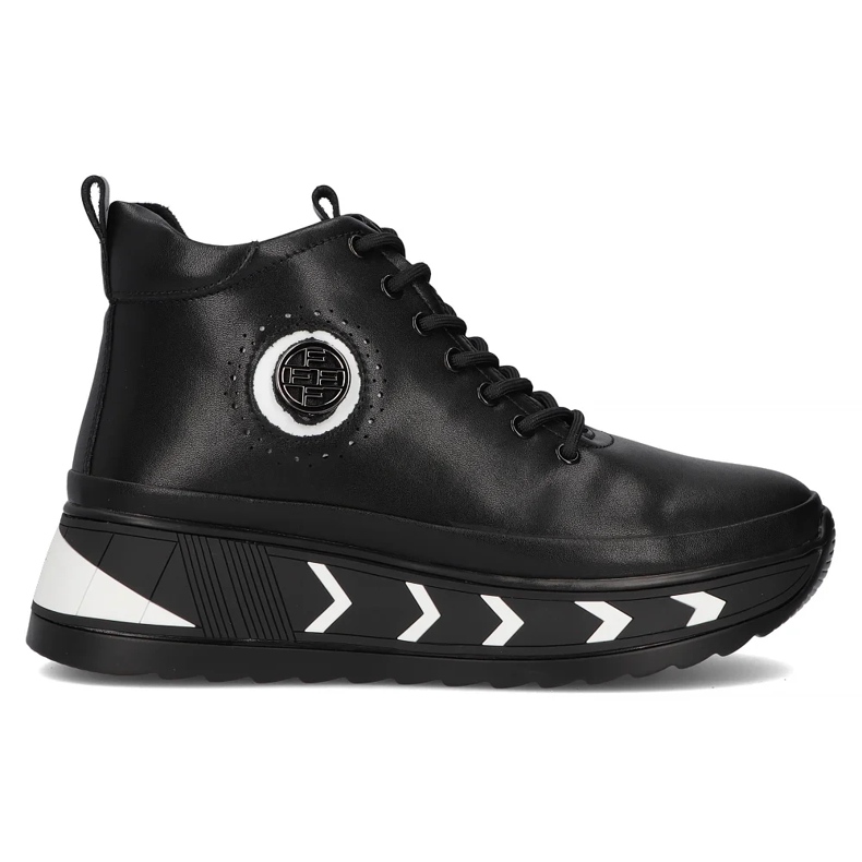 Filippo DBT4214/24 Bk Wh botas plataforma de couro, pretas