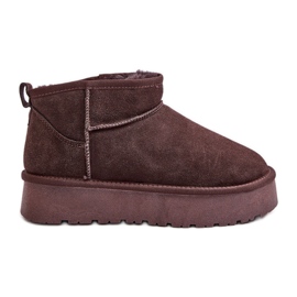 Botas de neve Nucca de camurça marrom baixa da moda