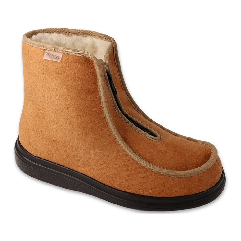 Chinelos femininos Befado Dr.Orto isolados com lã 996D014 camelo bege