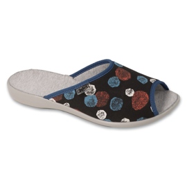 Chinelos femininos Befado com estampas 255D001 pretos