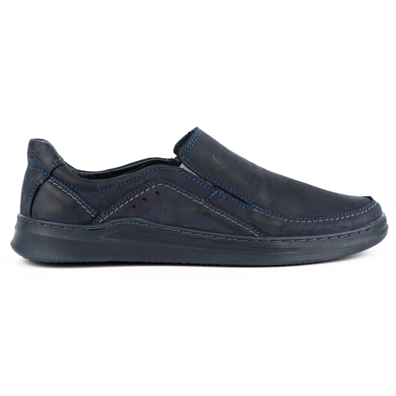 Antex Sapatos masculinos deslizam de couro com 216gt azul marinho