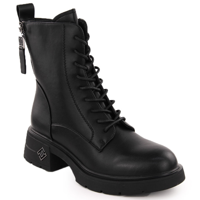 Botas femininas de couro, pretas, Vinceza 66683 preto