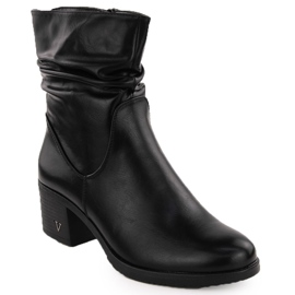 Botins femininos com isolamento, pretos, Vinceza 10547