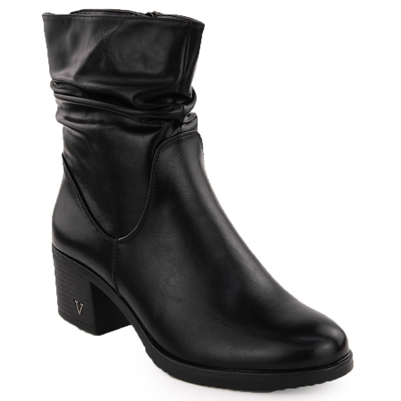Botins femininos com isolamento, pretos, Vinceza 10547