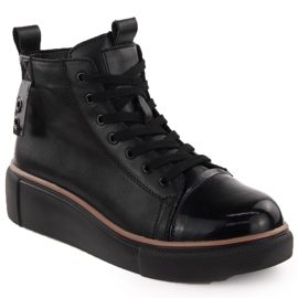 Botas femininas de couro pretas com isolamento T.Sokolski Z24-218 preto