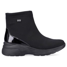 Botas femininas impermeáveis ​​de cunha pretas Remonte D6677-03 preto