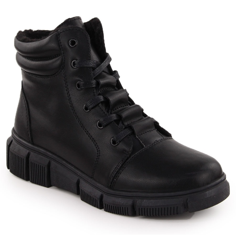 Botas femininas de couro na plataforma, pretas, T.Sokolski Z24-335 preto