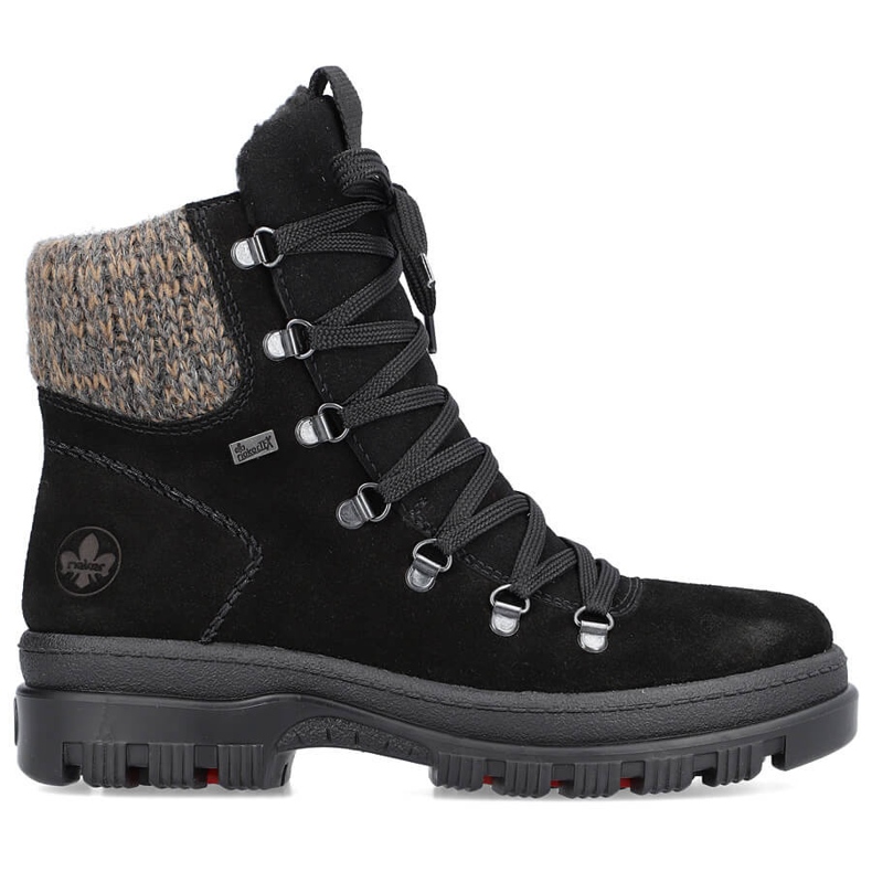 Botas femininas de couro com pontas, pretas Rieker X8200-00 preto