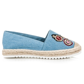 Jolyvia Alpargatas jeans com patches azul