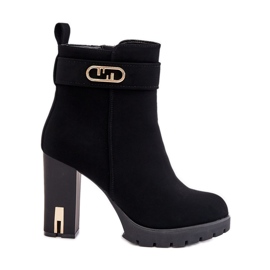 Botins femininos isolados com zíper, Preto Narielis