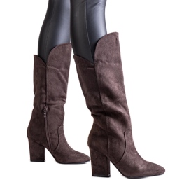 Botas Amare marrons de salto alto marrom