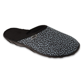 Chinelos femininos Befado com estampa animal 235D205 cinza/preto