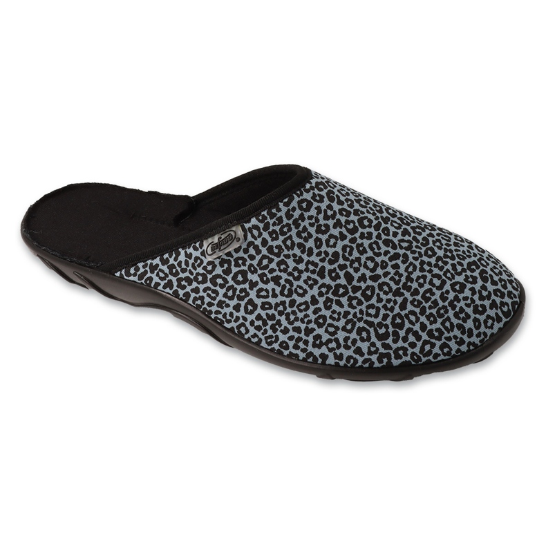 Chinelos femininos Befado com estampa animal 235D205 cinza/preto