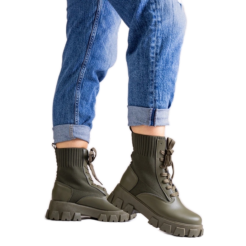 Botas verdes com parte superior flexível da Zogba
