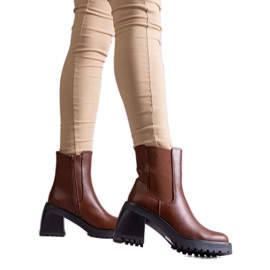 Botins femininos marrons em couro ecológico Ariane marrom