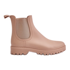 Botas Wellington femininas com inserções elásticas, Bege Ciariel