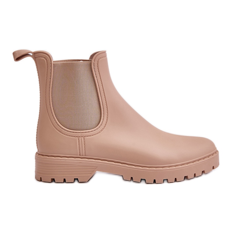 Botas Wellington femininas com inserções elásticas, Bege Ciariel