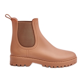 Botas Wellington femininas com inserções elásticas, Marrom Ciariel bege Botas Wellington femininas com inserções elásticas, Marrom Ciariel bege