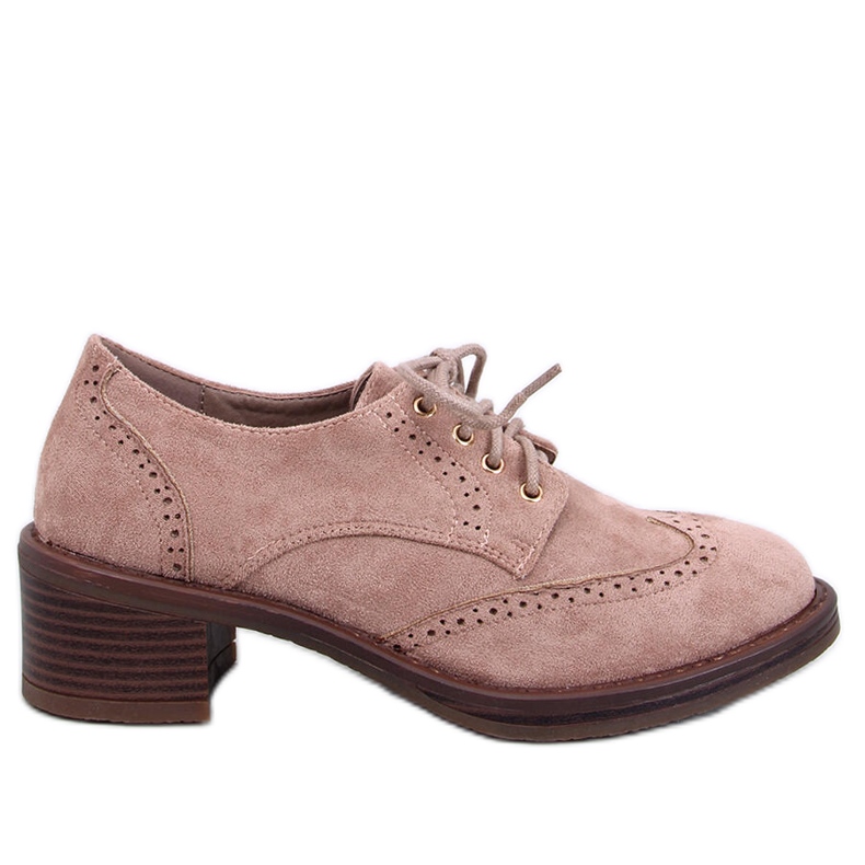 Mocassins de salto alto Vedra Khaki bege