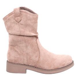 Vashtis Botas rasas de camurça cáqui bege