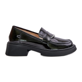 S.Barski Mocassins femininos lacados com decoração D&A LZ42-031 preto S.Barski Mocassins femininos lacados com decoração D&A LZ42-031 preto