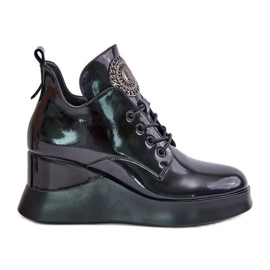 Botas femininas envernizadas com isolamento Vinceza 66706 pretas preto