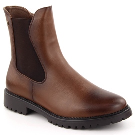Botas femininas com isolamento Chelsea marrom Potocki 12418 marrom