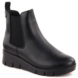 Botins femininos com cunha, pretos Potocki 12433 Botins femininos com cunha, pretos Potocki 12433