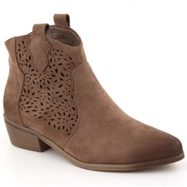 Botas de cowboy com isolamento feminino marrom Potocki SZ12189