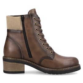 Botas femininas de couro com isolamento marrom Remonte D1A70-22 castanho