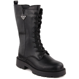 Botas femininas de couro preto Filippo DBT6302