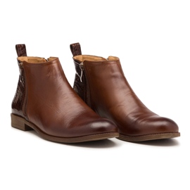 BUTDAM Botas de outono Btz de couro marrom Aurora