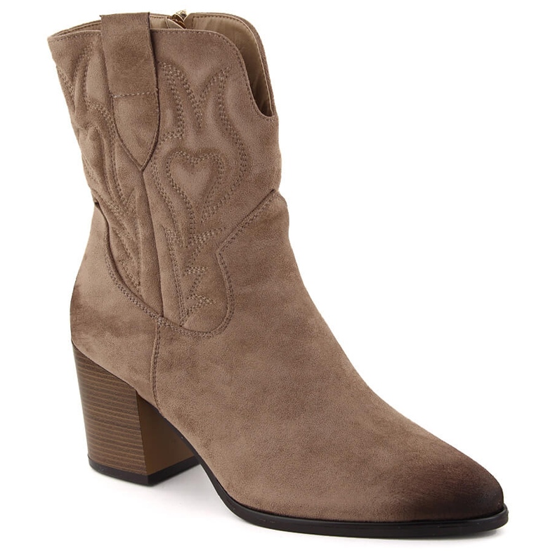 Botas de cowboy com isolamento feminino, bege Vinceza