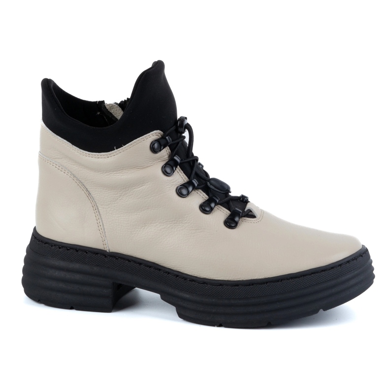 WASAK Botins femininos de couro de inverno 0736W, bege