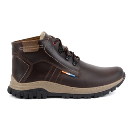 Olivier Sapatos masculinos de couro de inverno 119GT castanhos marrom