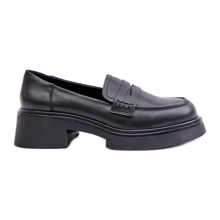 S.Barski Mocassins femininos de couro D&amp;A JC42-61 pretos