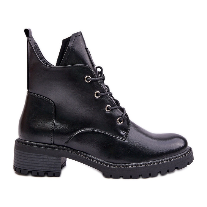 Botas femininas isoladas de salto baixo Vinceza 58136 pretas preto