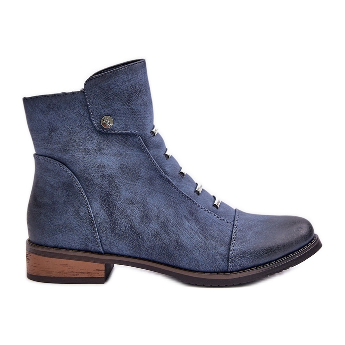 Jezzi Botas baixas femininas com isolamento Blue Labise azul Jezzi Botas baixas femininas com isolamento Blue Labise azul