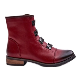 Jezzi Botas femininas com isolamento Evalith Borgonha e zíper vermelho
