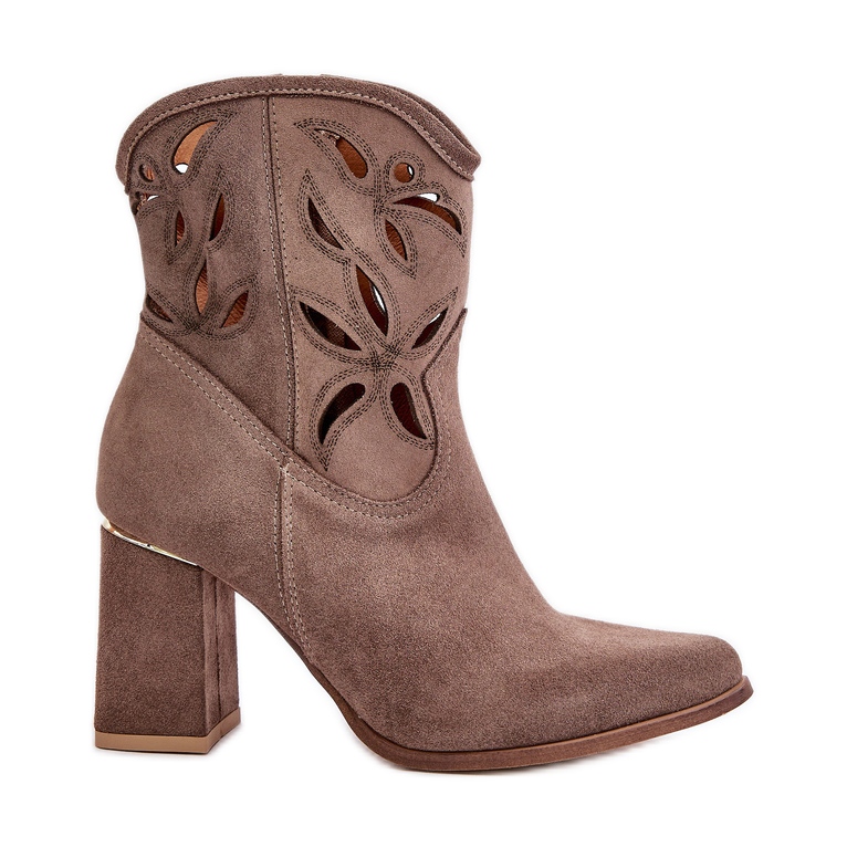 Botins de camurça perfurados Lewski 3629 Bege escuro