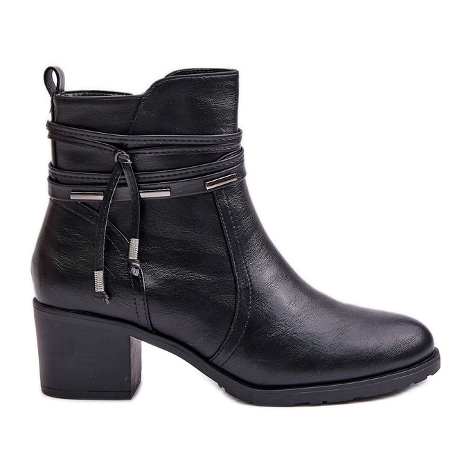 Jezzi Botas femininas de salto alto preto quente Lobina preto