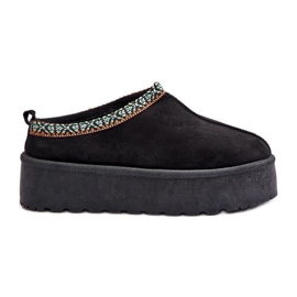 Chinelos femininos plataforma com bordado, preto Neroma Chinelos femininos plataforma com bordado, preto Neroma