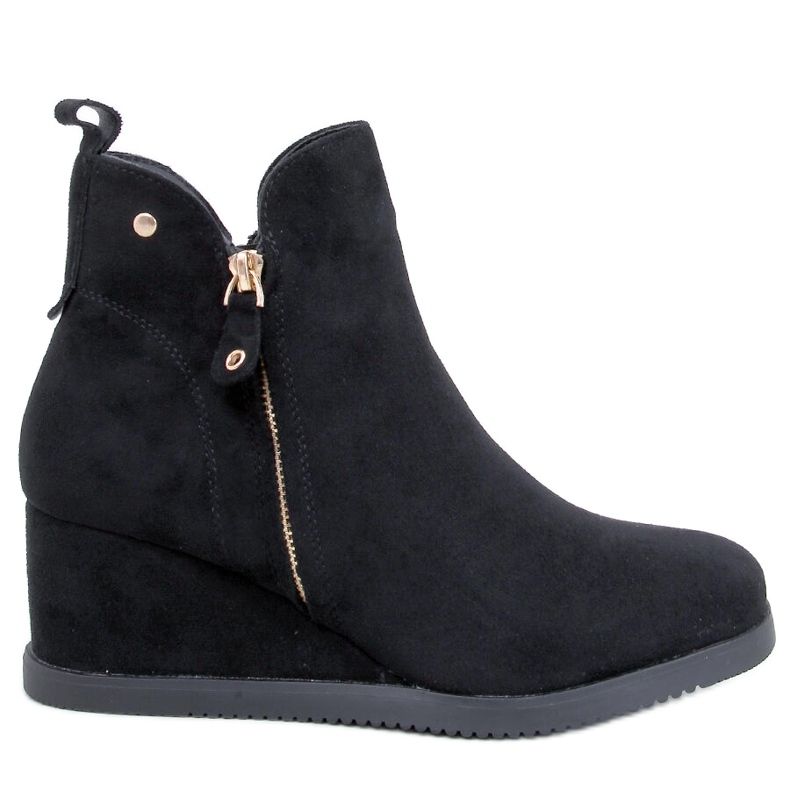 Botins Paxten em camurça preta com cunha preto