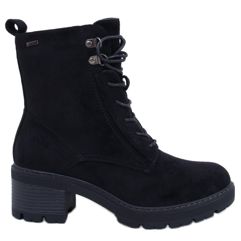 Botins confortáveis ​​de salto alto Reed Black preto