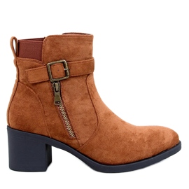 Botins clássicos de salto alto Irving Camel marrom