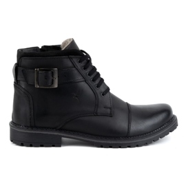 Olivier Botas masculinas de inverno com cadarço 136GT, pretas preto