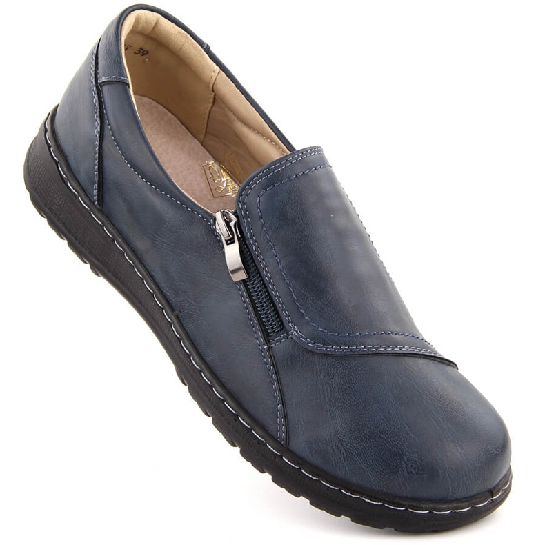 Sapatos elevados femininos confortáveis, azul marinho Potocki 90308